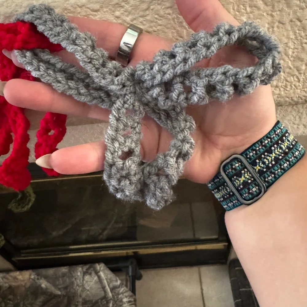 Handmade Holiday Garland - Red, Green, and Gray